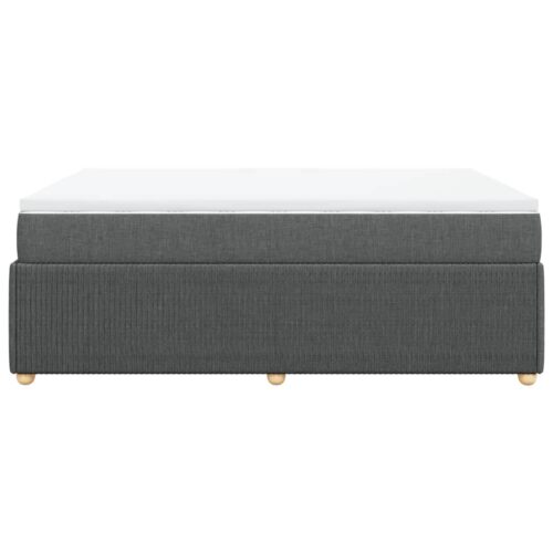 Box Spring Bed with Mattress Black Queen Fabric - Image 8