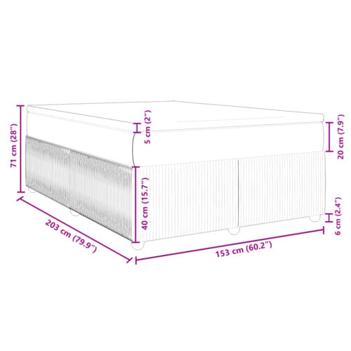 Box Spring Bed with Mattress Black Queen Fabric - Image 12