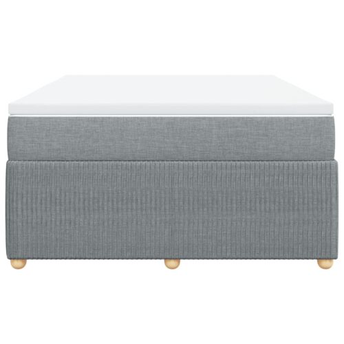 Box Spring Bed with Mattress Dark Grey Queen Fabric - Image 4