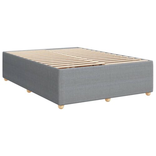Box Spring Bed with Mattress Dark Grey Queen Fabric - Image 5