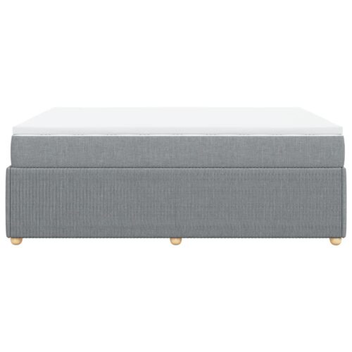 Box Spring Bed with Mattress Dark Grey Queen Fabric - Image 8