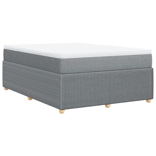 Box Spring Bed with Mattress Dark Grey Queen Fabric - Image 9