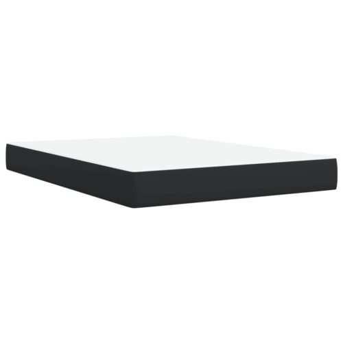 Box Spring Bed with Mattress Black Queen Faux Leather - Image 8