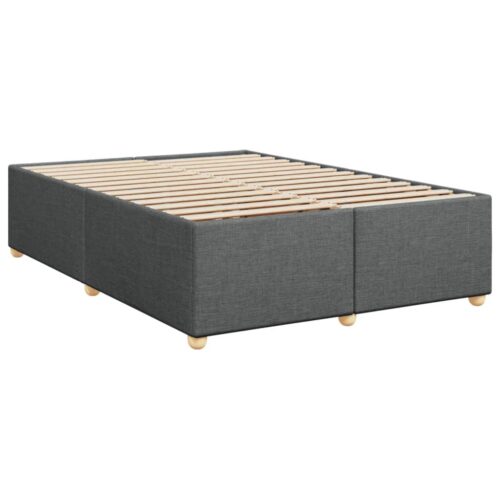 Box Spring Bed with Mattress Dark Grey Queen Fabric - Image 8