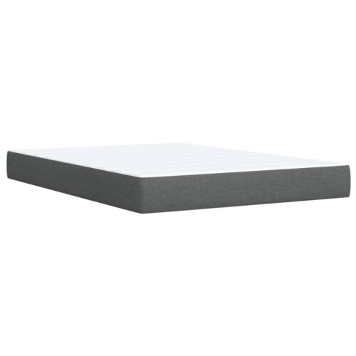 Box Spring Bed with Mattress Dark Grey Queen Fabric - Image 9
