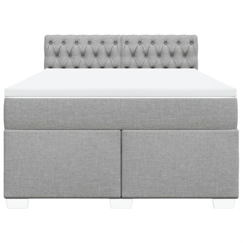 Box Spring Bed with Mattress Dark Grey Queen Fabric - Image 4