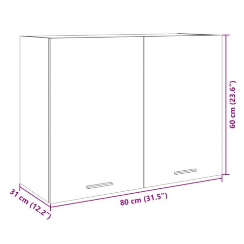 Hanging Cabinet Sonoma Oak 80x31x60cm Engineered Wood - Image 13