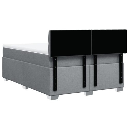 Box Spring Bed with Mattress Dark Grey Queen Fabric - Image 10