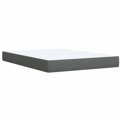 Box Spring Bed with Mattress Dark Grey Queen Fabric - Image 7