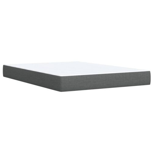 Box Spring Bed with Mattress Dark Grey Queen Fabric - Image 9