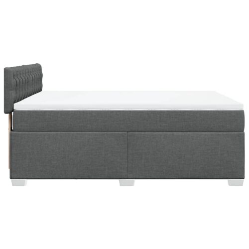Box Spring Bed with Mattress Dark Grey Queen Fabric - Image 11
