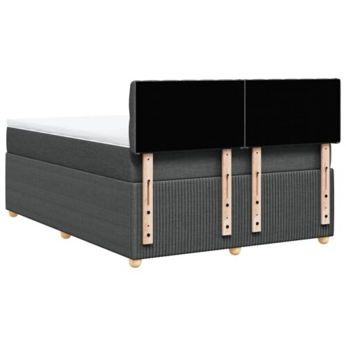 Box Spring Bed with Mattress Light Grey Queen Fabric - Image 12