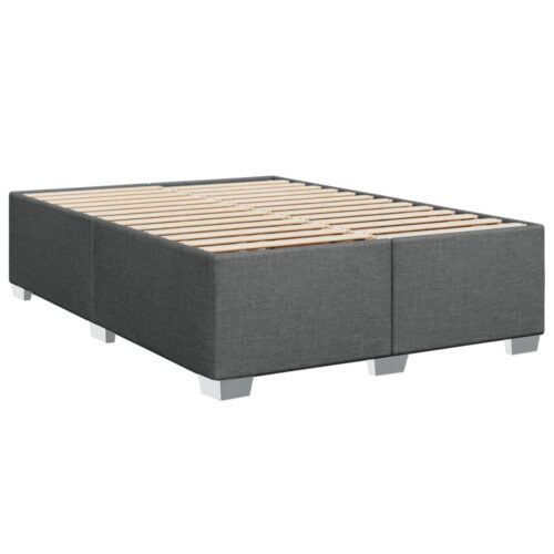 Box Spring Bed with Mattress Dark Grey Queen Fabric - Image 8