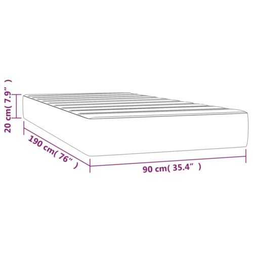 Pocket Spring Bed Mattress Dark Grey 90x190x20cm Fabric - Image 7