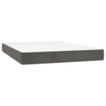 Pocket Spring Bed Foam Mattress Velvet Dark Grey Double Size 137x190x20cm