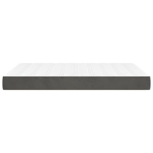 Pocket Spring Bed Foam Mattress Velvet Dark Grey Double Size 137x190x20cm - Image 4
