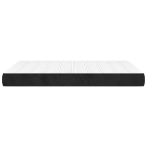 Pocket Spring Bed Foam Mattress Soft Velvet Black Double Size 137x190x20cm - Image 4