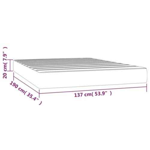 Pocket Spring Bed Mattress Black 137x190x20cm Fabric - Image 7