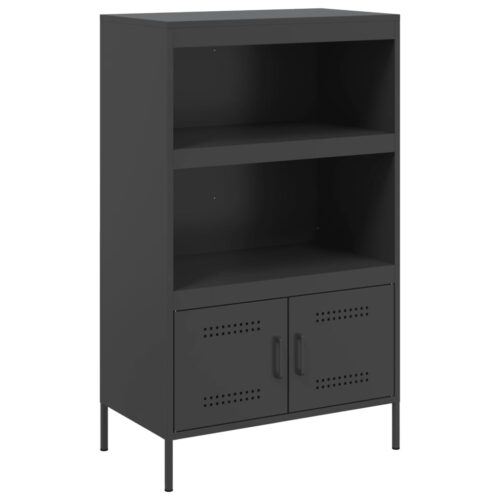 Highboard Black 68x39x113cm Steel - Image 2