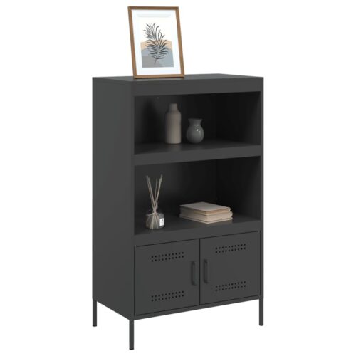 Highboard Black 68x39x113cm Steel