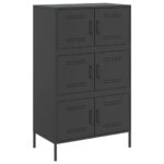 Highboard Black 68x39x113cm Steel