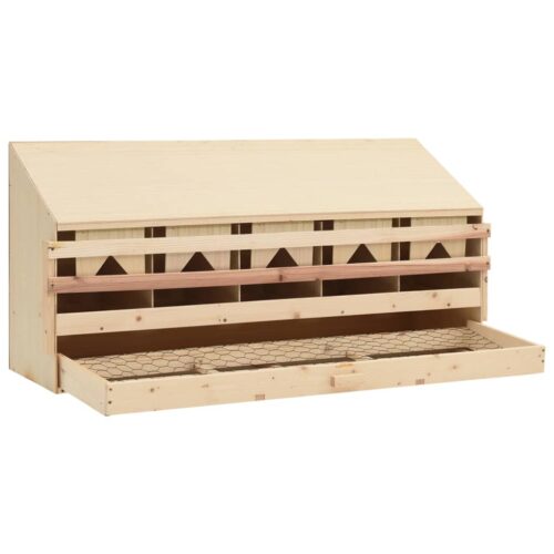 Chicken Laying Nest 5 Compartments 117x33x54cm Solid Pine Wood - Image 4