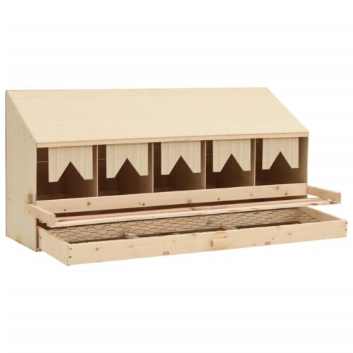 Chicken Laying Nest 5 Compartments 117x33x54cm Solid Pine Wood - Image 5