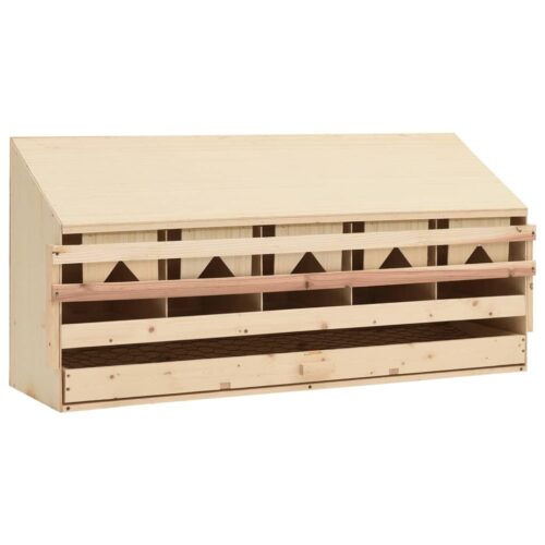 Chicken Laying Nest 5 Compartments 117x33x54cm Solid Pine Wood - Image 8