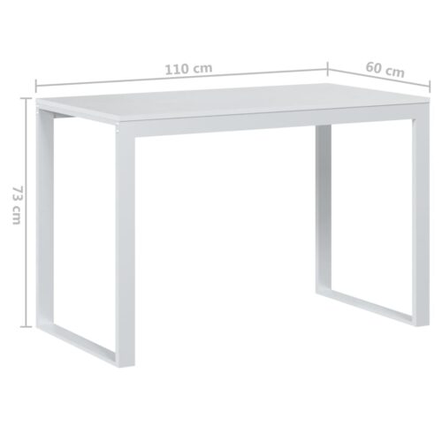Computer Desk White 110x60x73cm Engineered Wood - Image 6