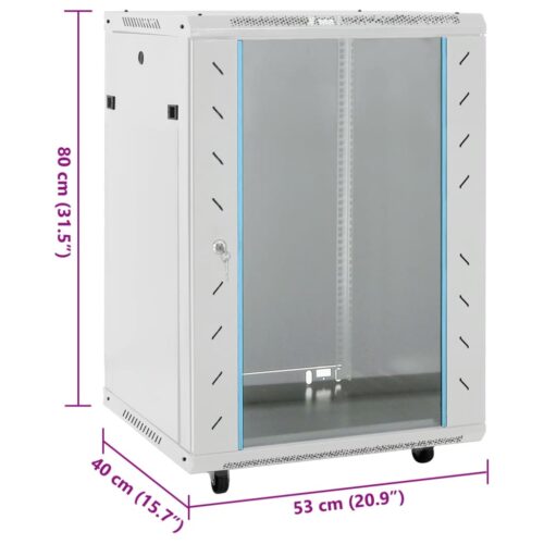 15U Network Cabinet 19" IP20 Grey 53x40x80cm - Image 8