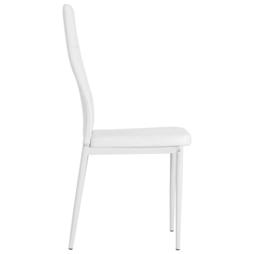 Dining Chairs 2pcs White Faux Leather - Image 4