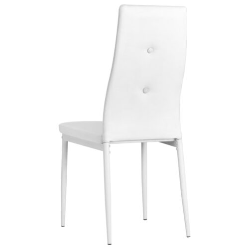 Dining Chairs 2pcs White Faux Leather - Image 5