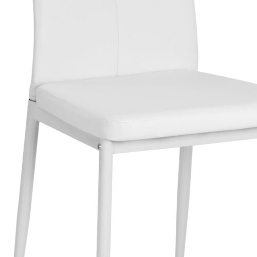 Dining Chairs 2pcs White Faux Leather - Image 6