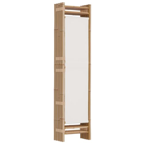Folding 5-Panel Room Divider 200cm Bamboo Canvas - Image 6