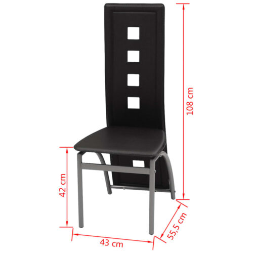 Dining Chairs 4pcs Black Faux Leather - Image 5