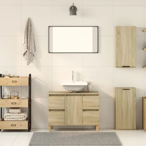 Wall-mounted Bathroom Cabinet Sonoma Oak 32x20x67cm - Image 3