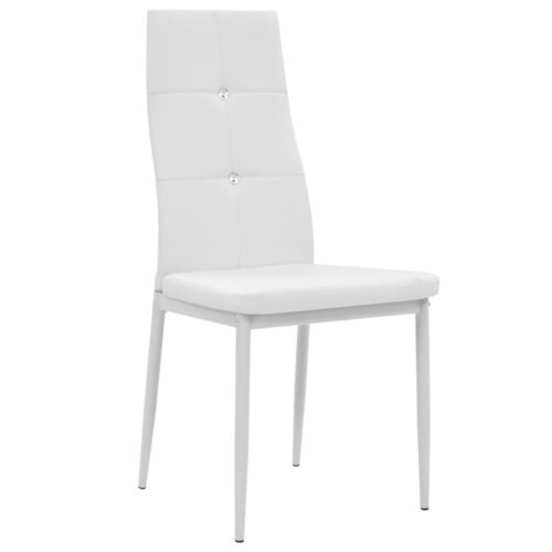 Dining Chairs 6pcs White Faux Leather