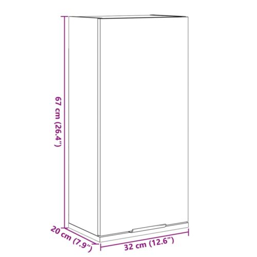 Wall-mounted Bathroom Cabinet Sonoma Oak 32x20x67cm - Image 12