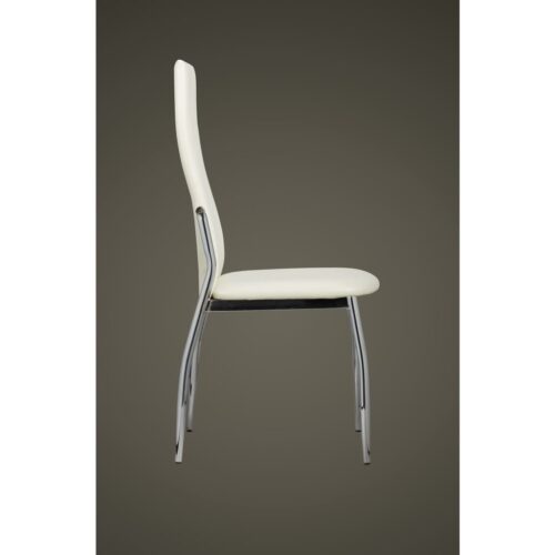 Dining Chairs 4pcs White Faux Leather - Image 5