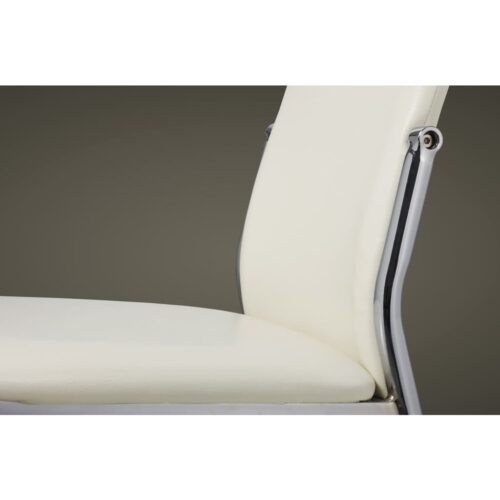 Dining Chairs 4pcs White Faux Leather - Image 6