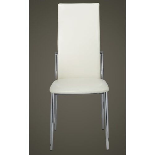 Dining Chairs 6pcs White Faux Leather - Image 3