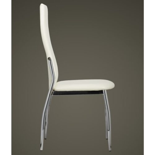 Dining Chairs 6pcs White Faux Leather - Image 4