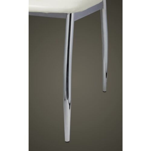 Dining Chairs 6pcs White Faux Leather - Image 6