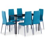 Seven-Piece Dining Set Blue