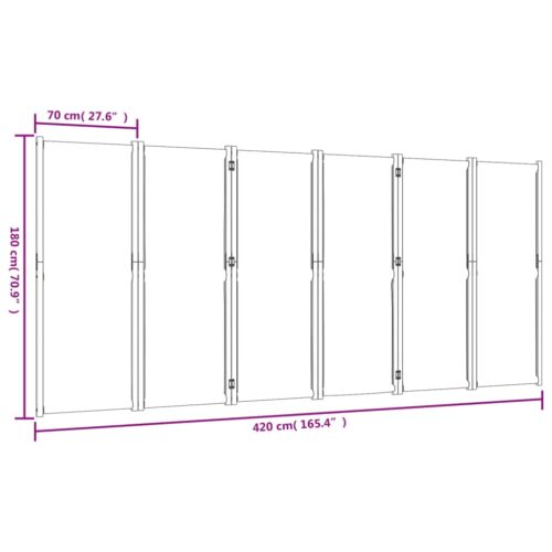 6-Panel Room Divider Light Grey 420x180cm - Image 8