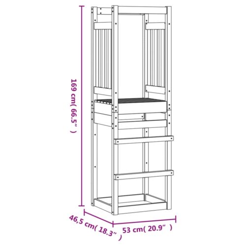 Play Tower 53x46.5x169cm Solid Wood Pine - Image 8
