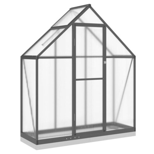 Greenhouse with Base Frame Anthracite 169x58x202cm Aluminium - Image 11