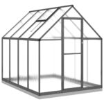 Greenhouse with Base Frame Anthracite 224x169x202cm Aluminium