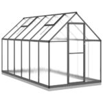 Greenhouse with Base Frame Anthracite 334x169x202cm Aluminium
