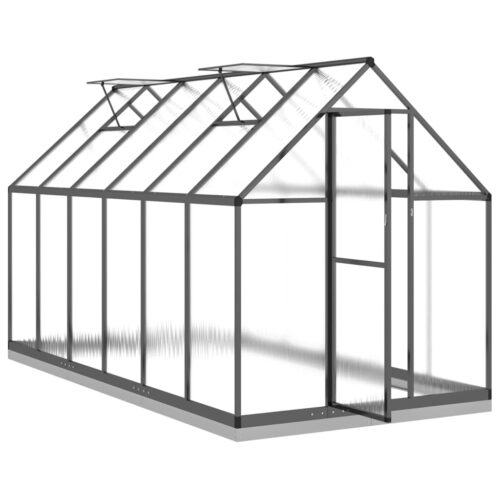 Greenhouse with Base Frame Anthracite 334x169x202cm Aluminium - Image 6